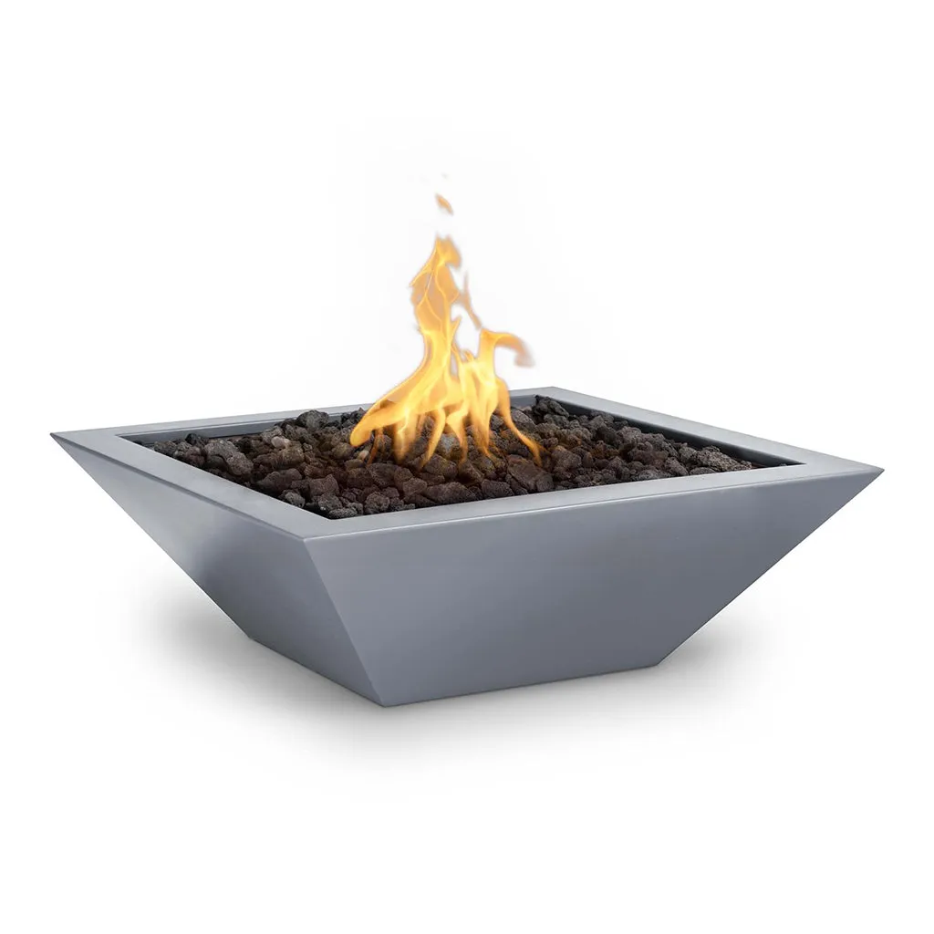 Maya 36" Square Fire Bowl, Powder Coated Metal - Fire Feature