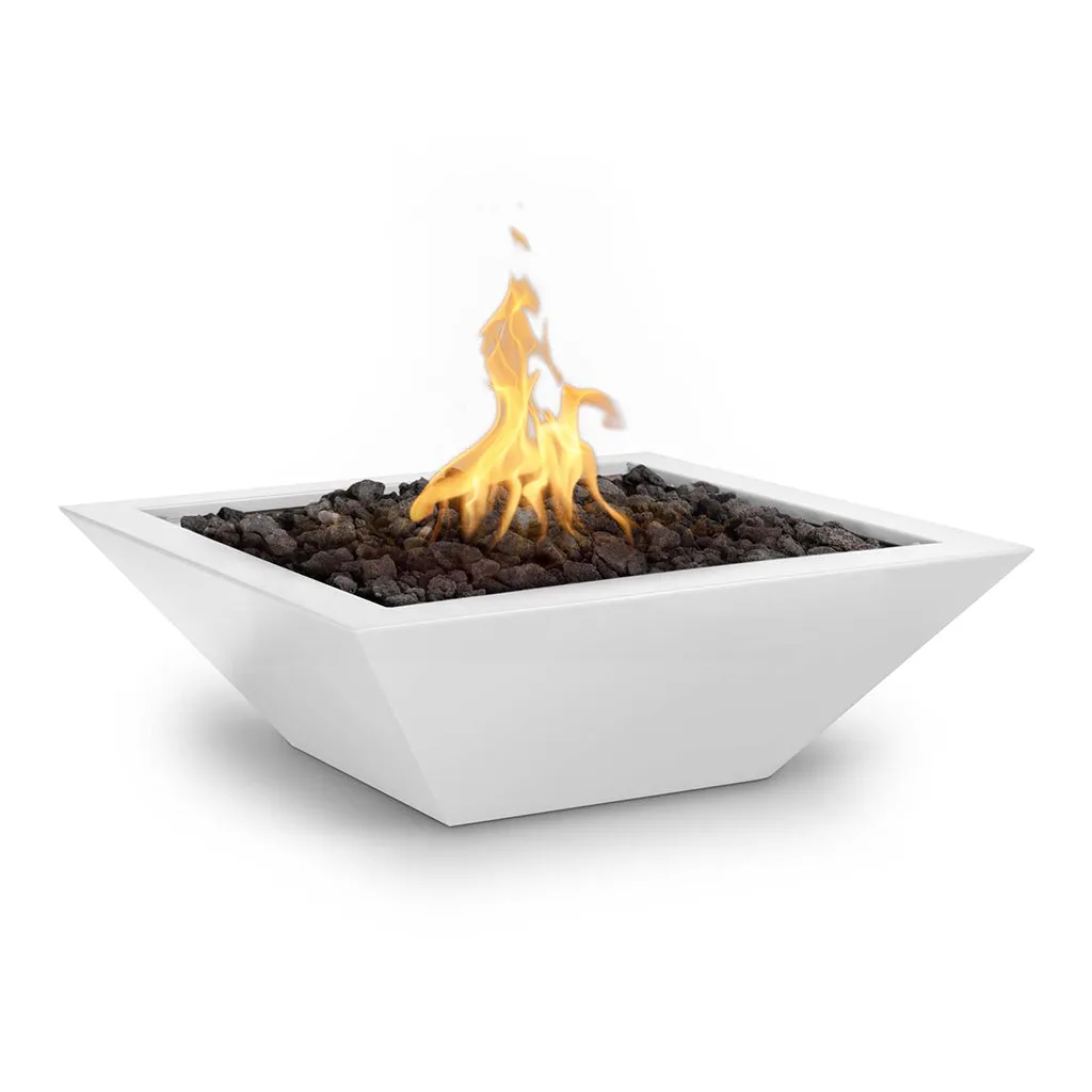 Maya 36" Square Fire Bowl, Powder Coated Metal - Fire Feature