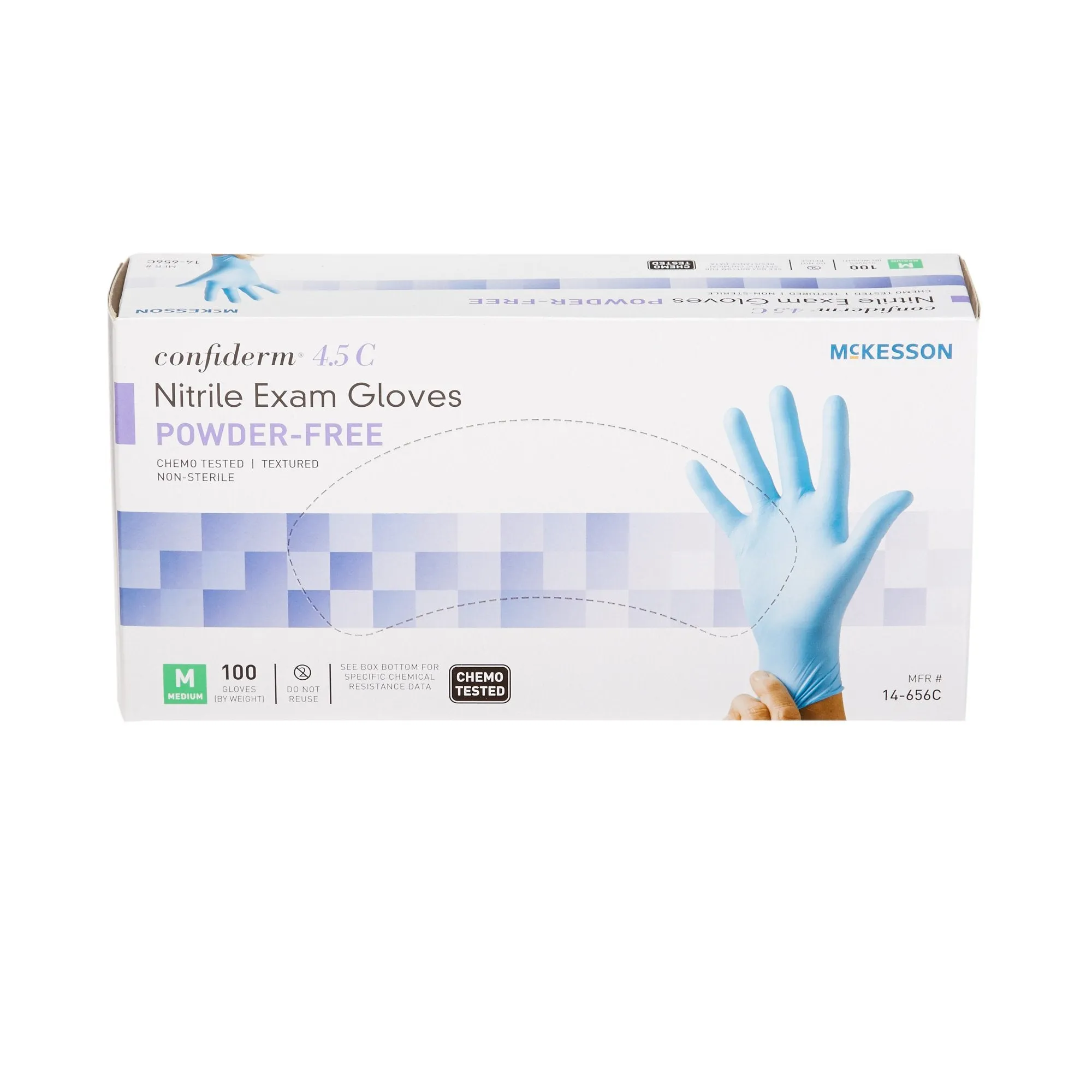 McKesson Confiderm® 4.5C Nitrile Exam Glove, Medium, Blue