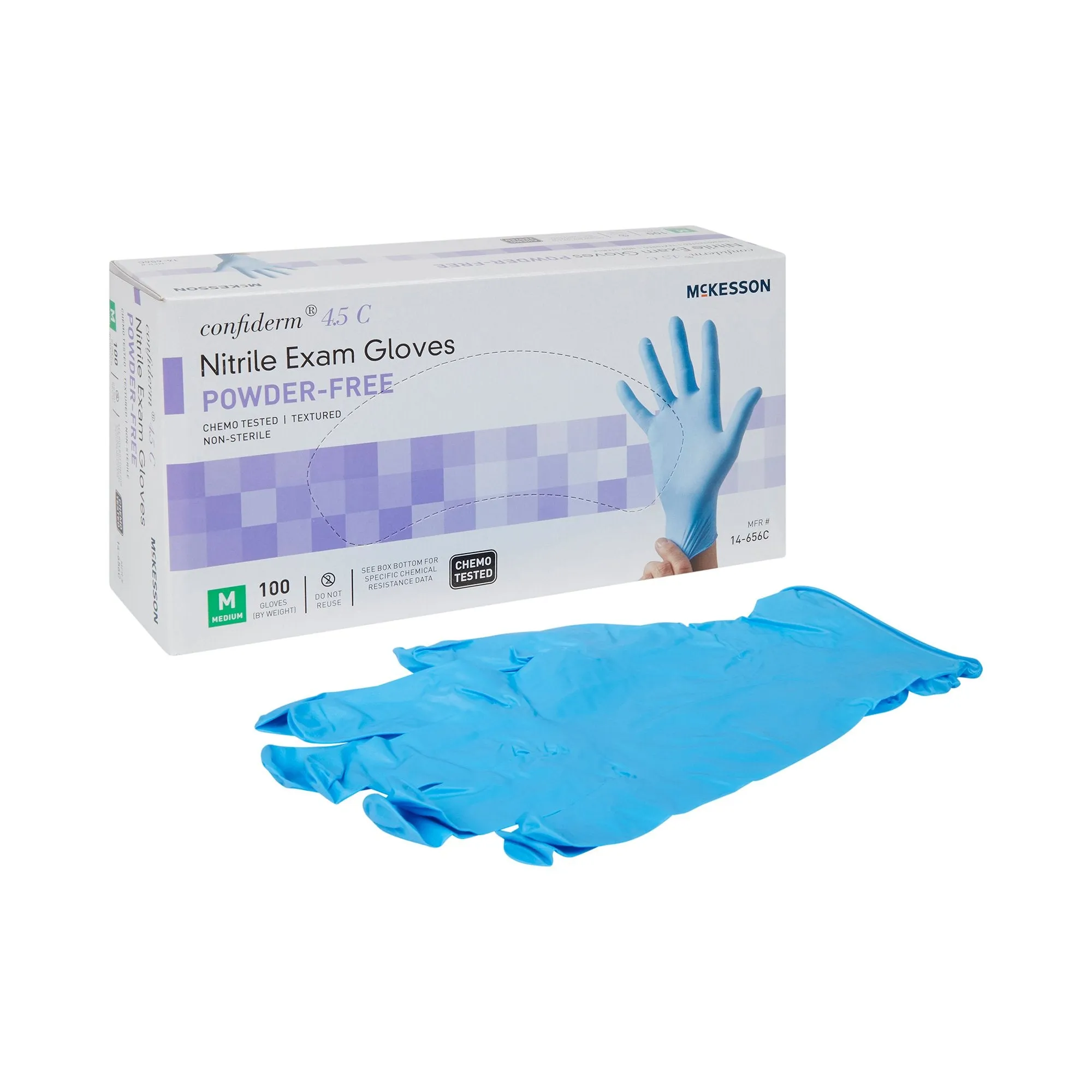 McKesson Confiderm® 4.5C Nitrile Exam Glove, Medium, Blue