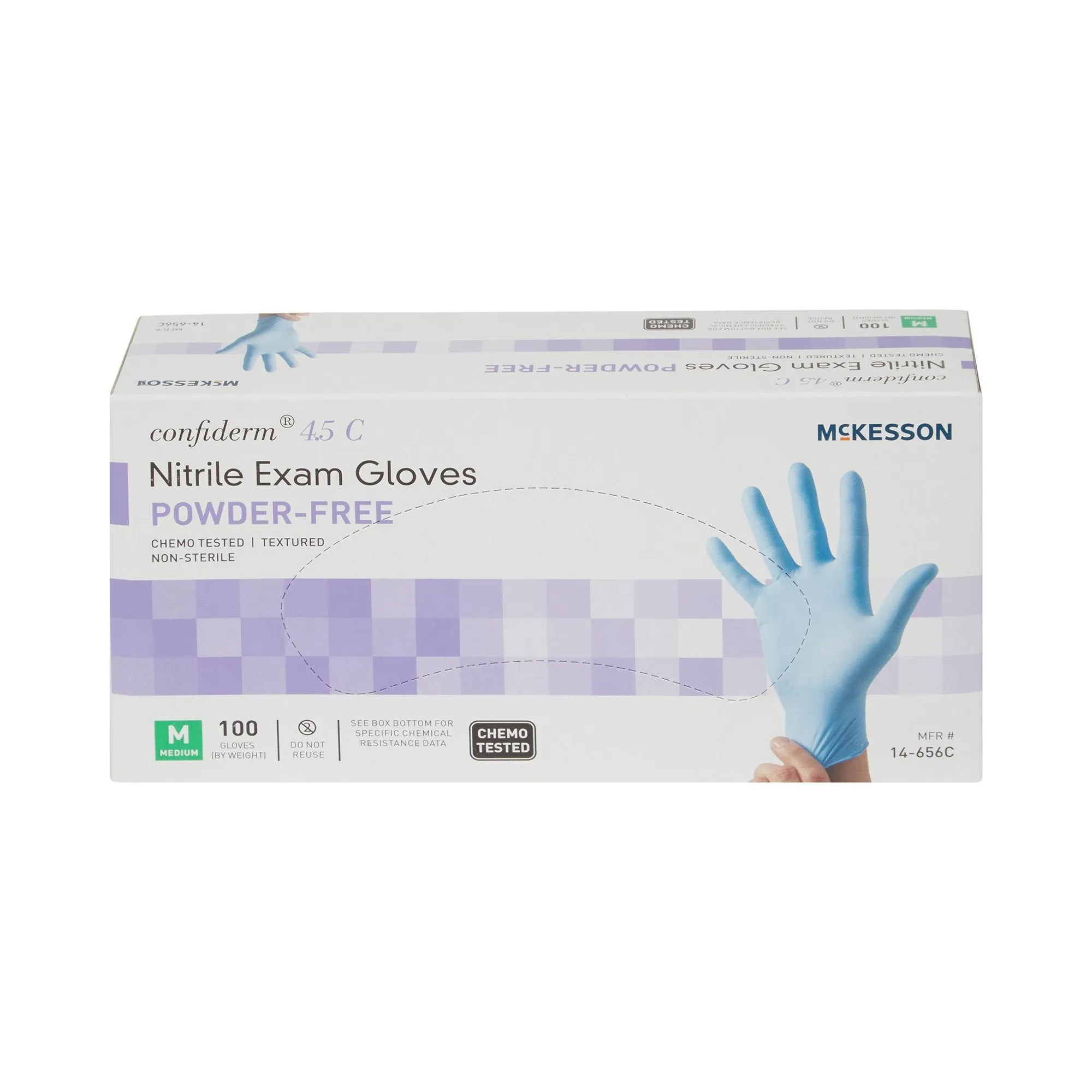 McKesson Confiderm® 4.5C Nitrile Exam Glove, Medium, Blue