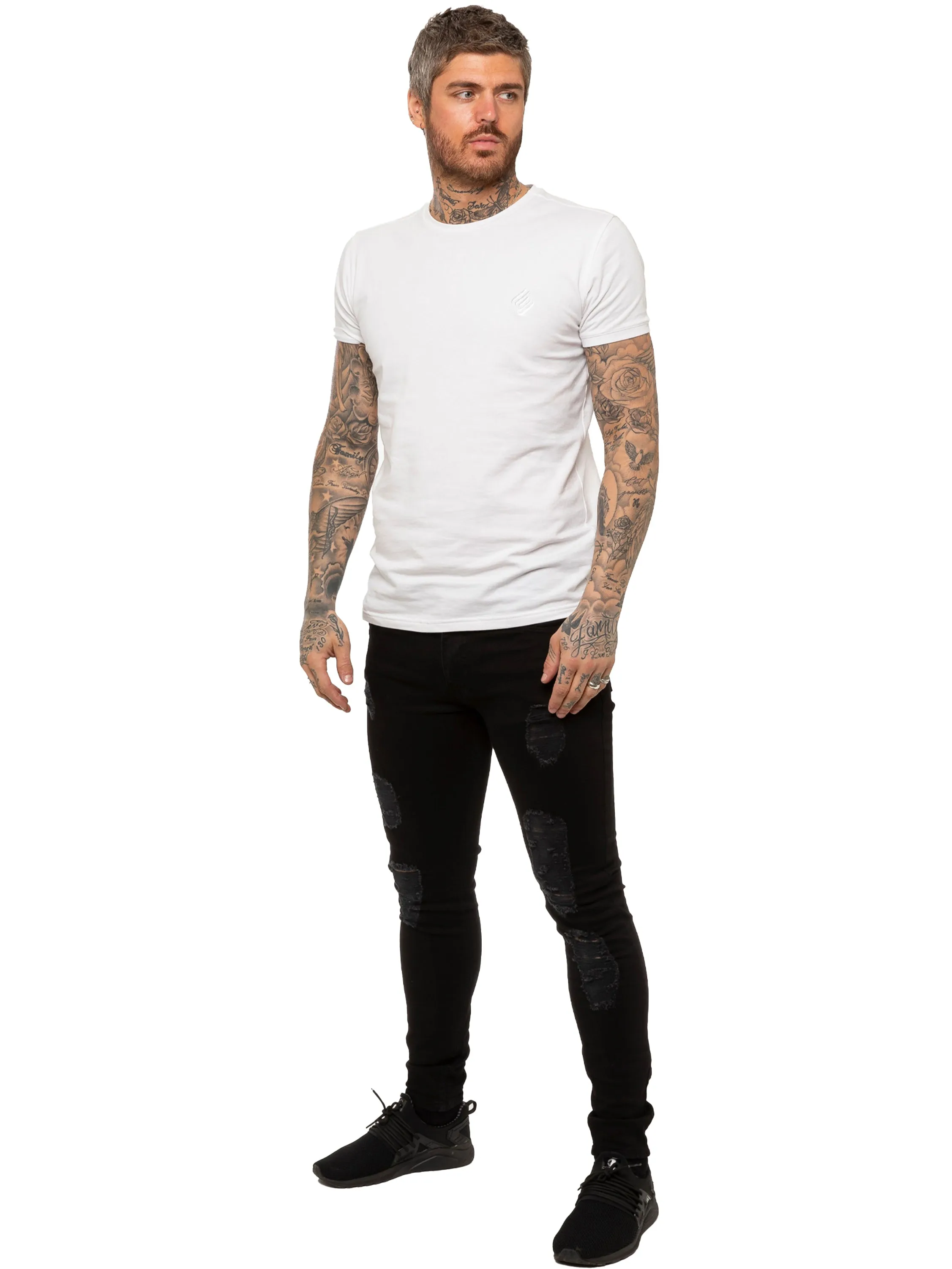 Mens Denim Ripped Denim Jeans| Enzo Designer Menswear