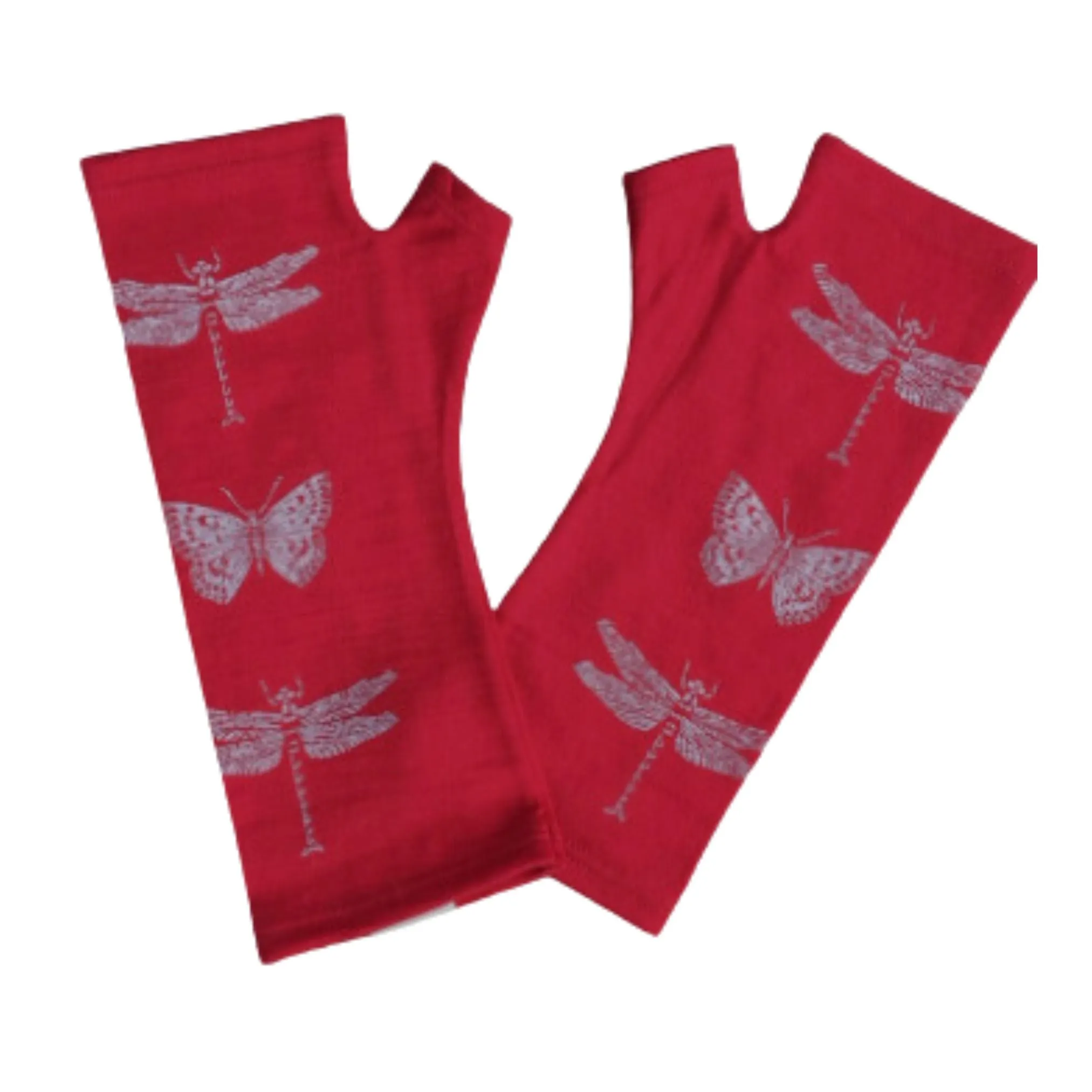 Merino Wool Gloves - Red Dragonfly