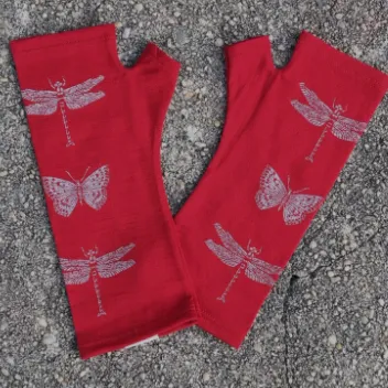 Merino Wool Gloves - Red Dragonfly