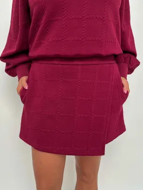 Merlot Textured Wrap Skort