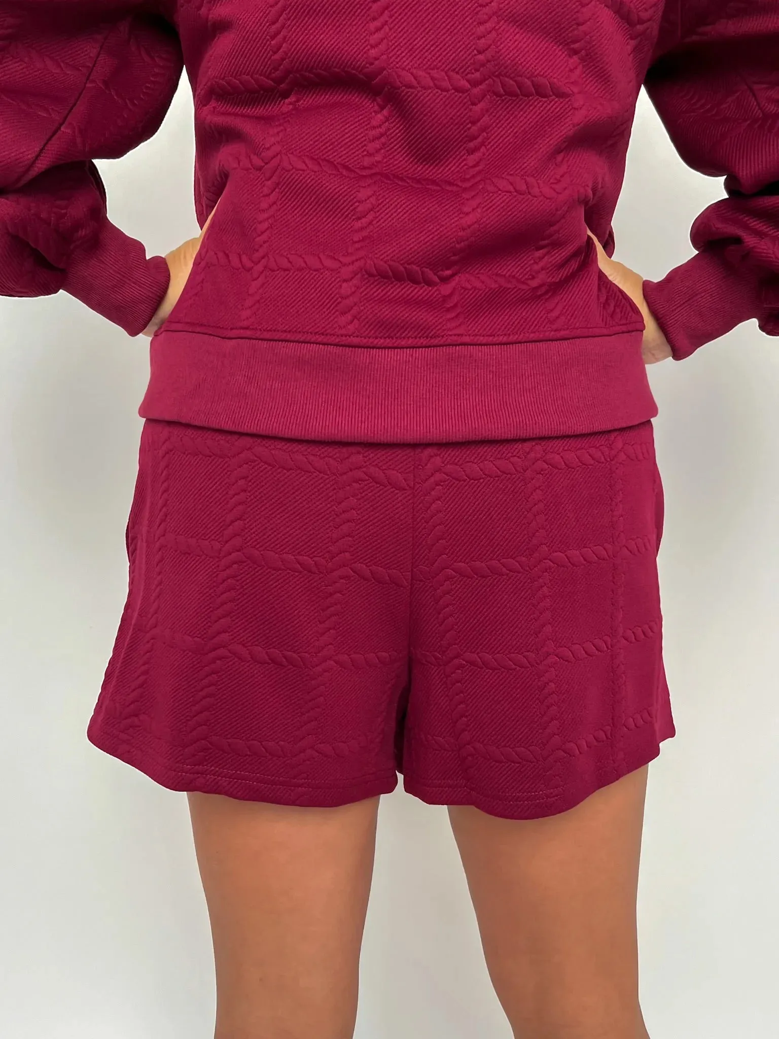 Merlot Textured Wrap Skort