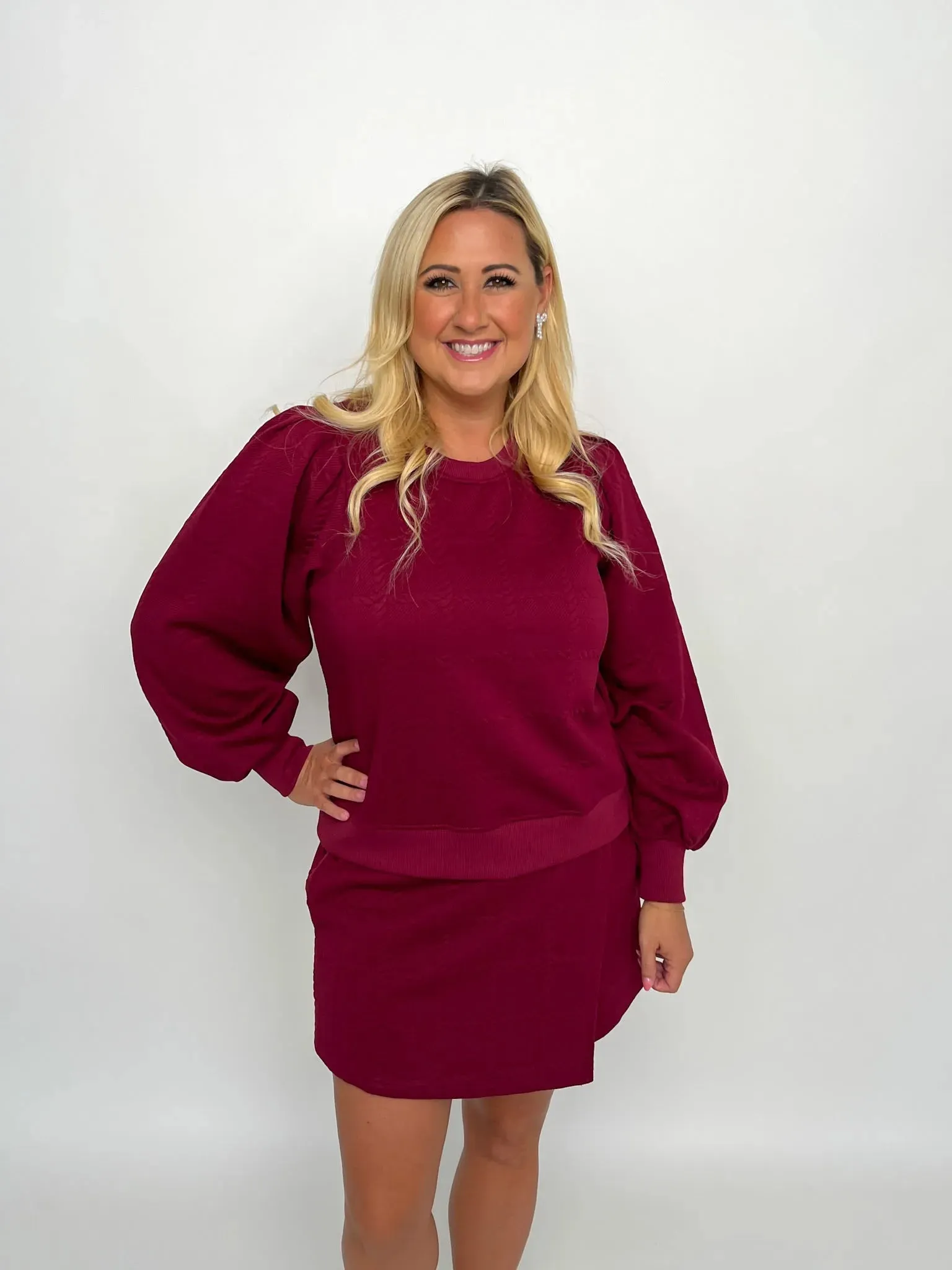 Merlot Textured Wrap Skort