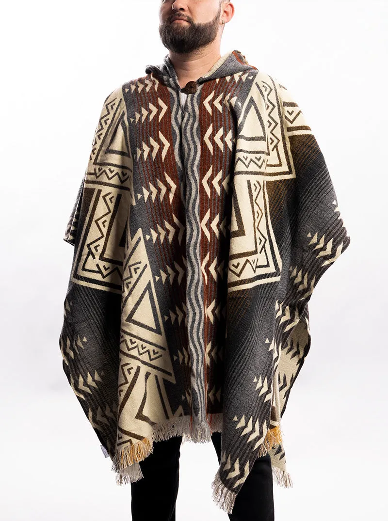 Mexican Poncho for Men - Brown | Aztek Style