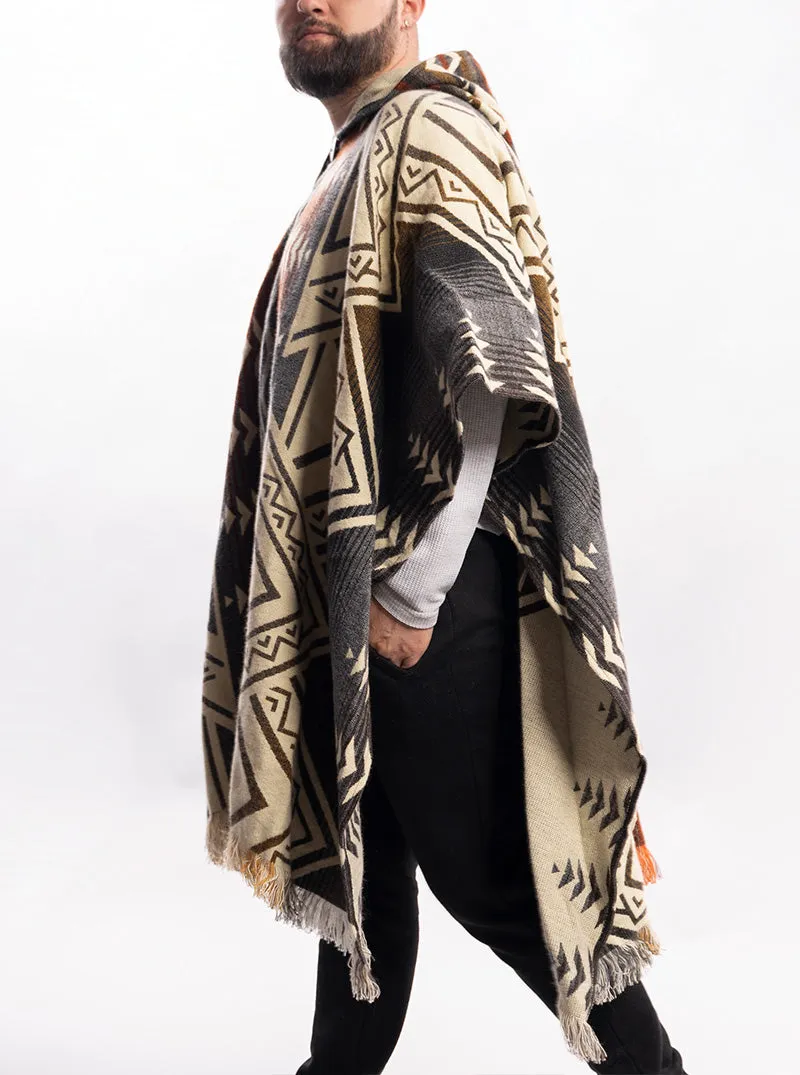 Mexican Poncho for Men - Brown | Aztek Style