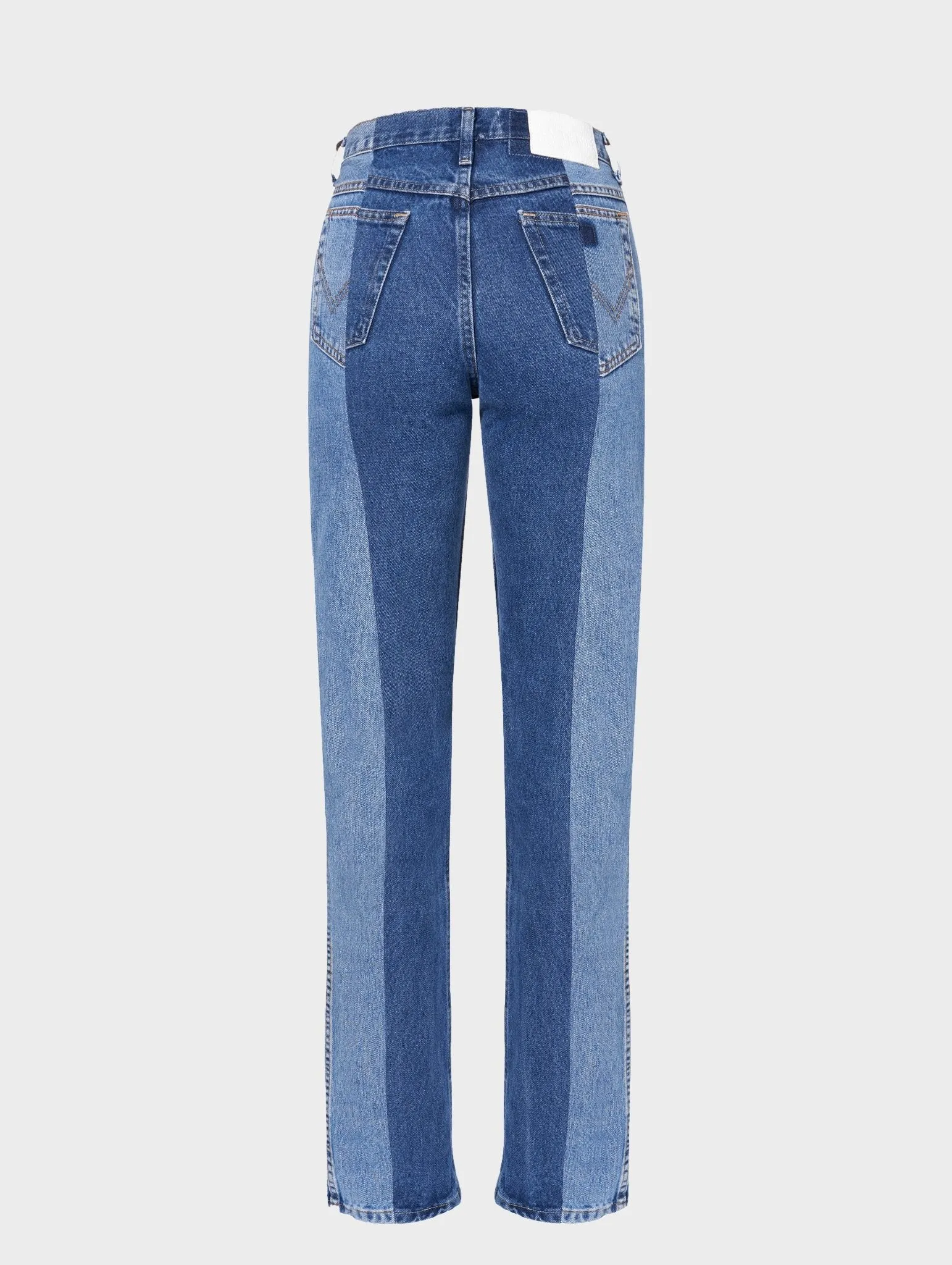 Mid Dark Blue Stovepipe Jeans