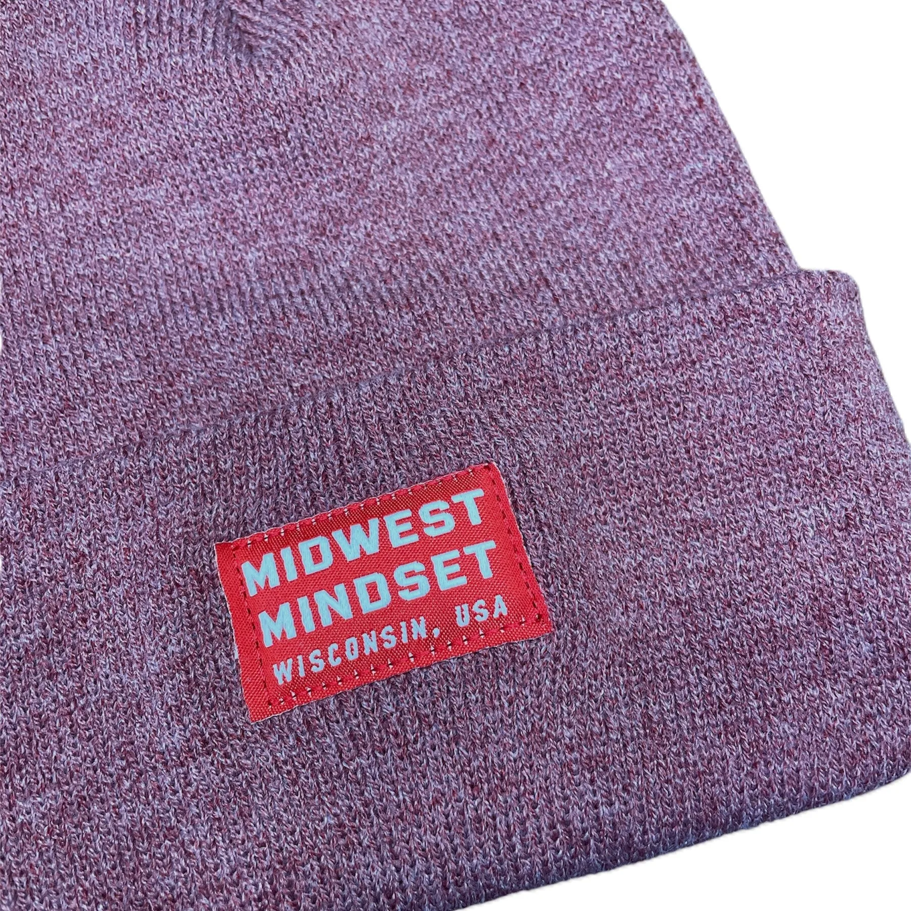 Midwest Mindset Knit Beanie - Heather Cardinal