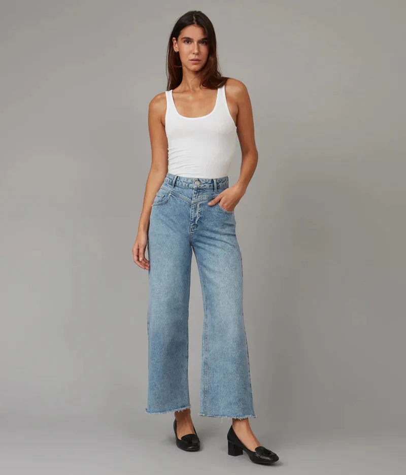 Milan High Rise Wide Leg Jeans - Jaded Blue