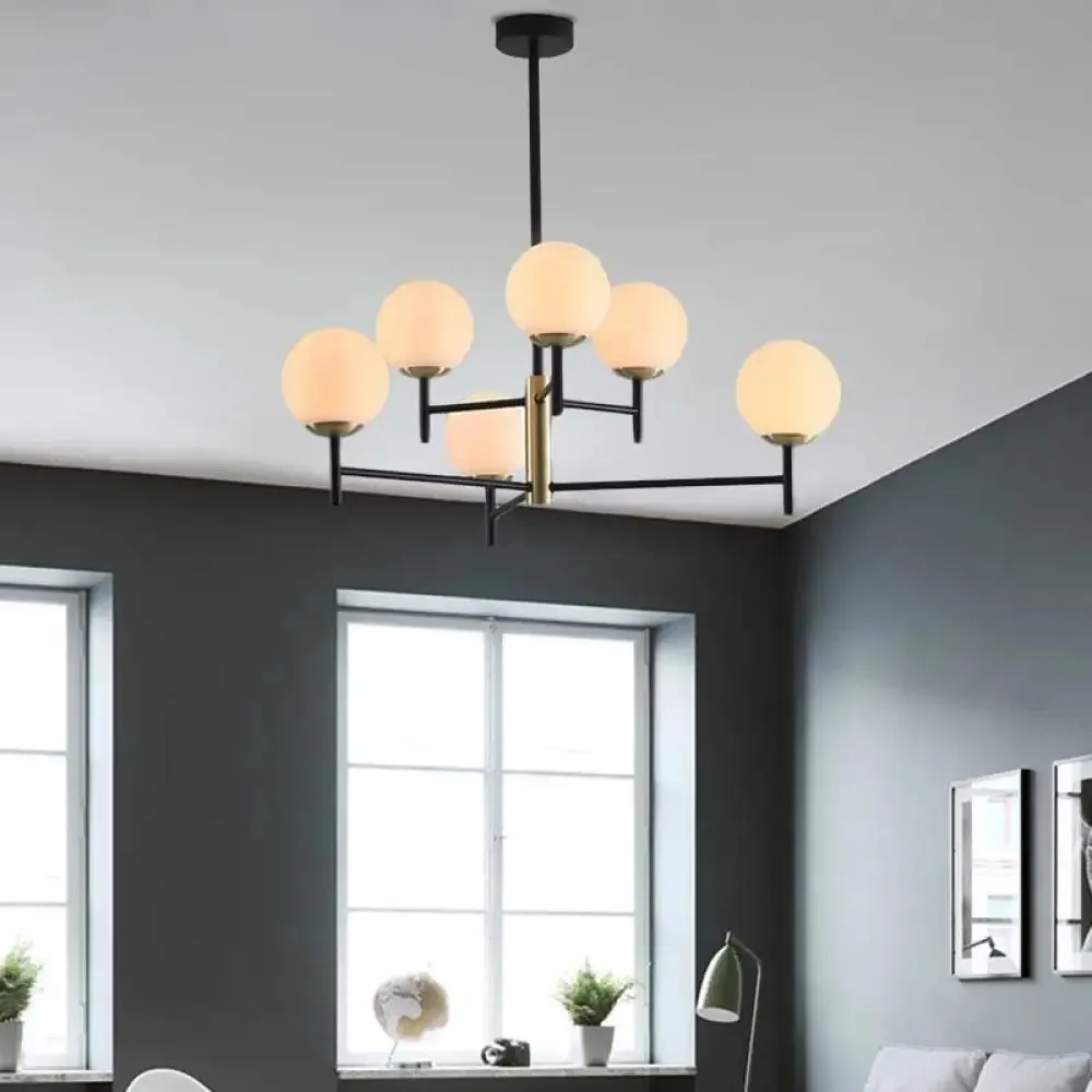 Modern Multi-Layer Radial Ceiling Chandelier with 6/8 Lights - Blue, Amber, and Smoke Gray Glass - Ideal for Living Room