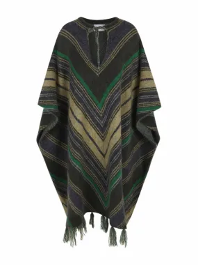 Mohair stripe poncho