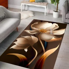 Morning Flowers Modern Luxury Geometric Design Polyester Indoor Area Rug Carpet