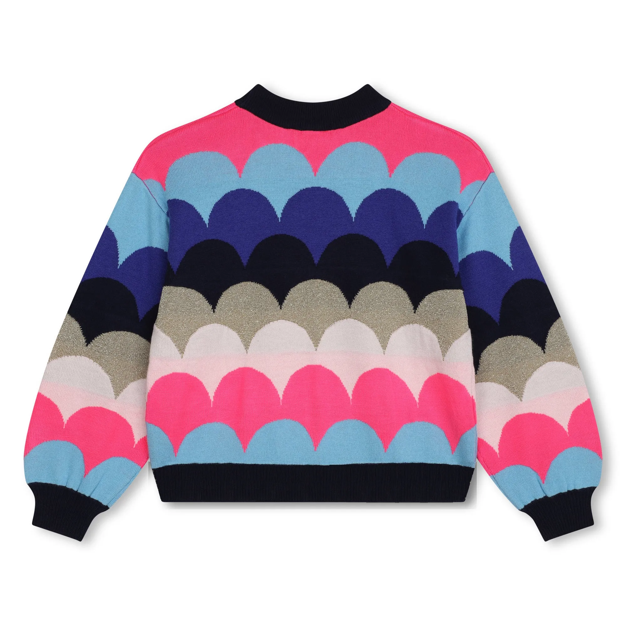 Multicolor Knitted Seashell Print Sweater