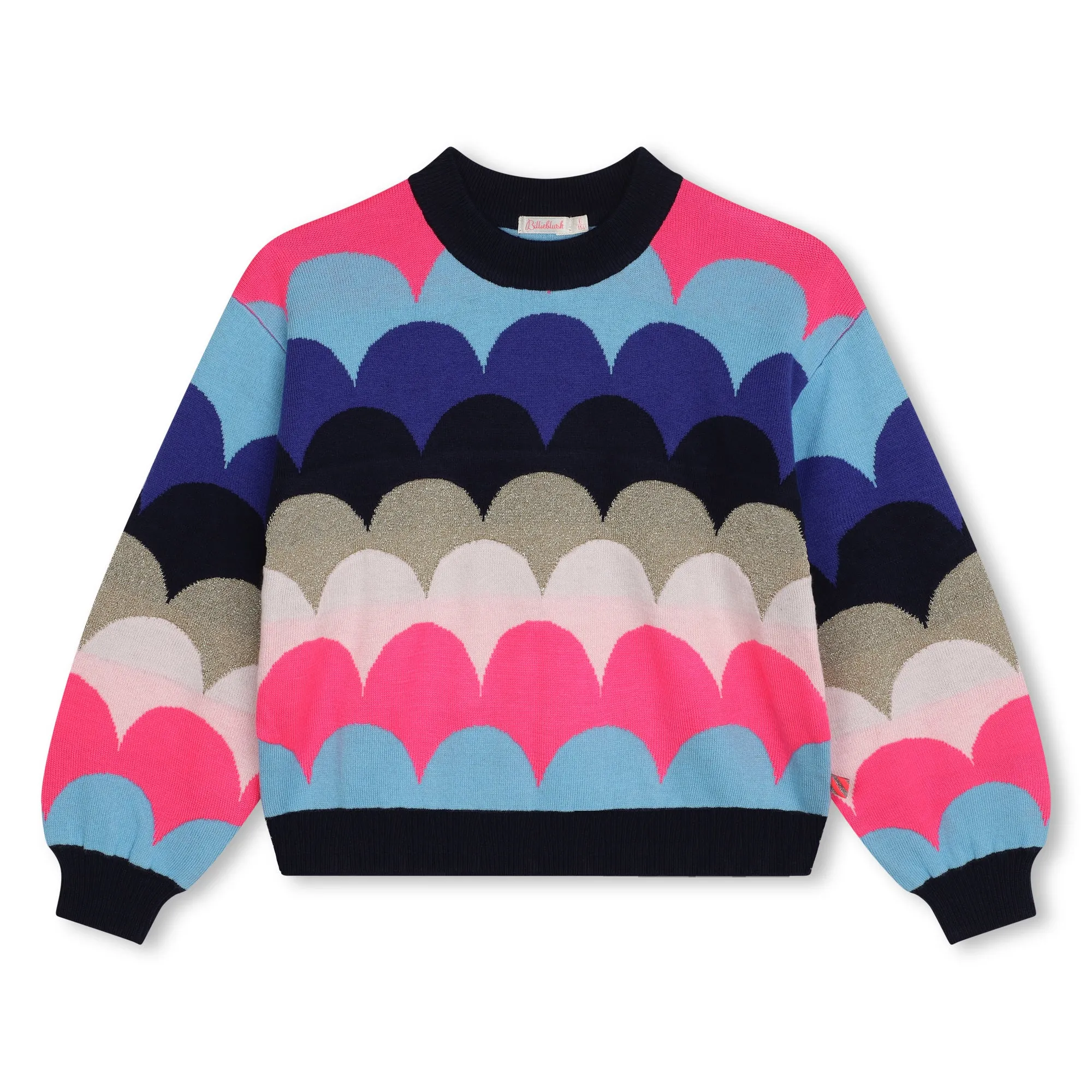 Multicolor Knitted Seashell Print Sweater