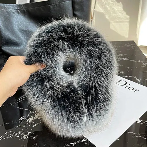 Natural 100% Real Fox Fur Earmuffs for Women - Stylish Warm Knit Winter Ear Protection