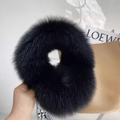 Natural 100% Real Fox Fur Earmuffs for Women - Stylish Warm Knit Winter Ear Protection