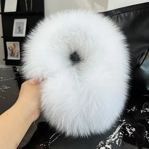 Natural 100% Real Fox Fur Earmuffs for Women - Stylish Warm Knit Winter Ear Protection