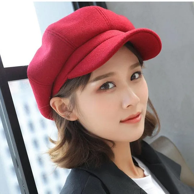 New Arrive Women Newsboy cap | Octagonal Baker Peaked Beret Driving Hat | Female Sunscreen Hats | Painter Tour cap