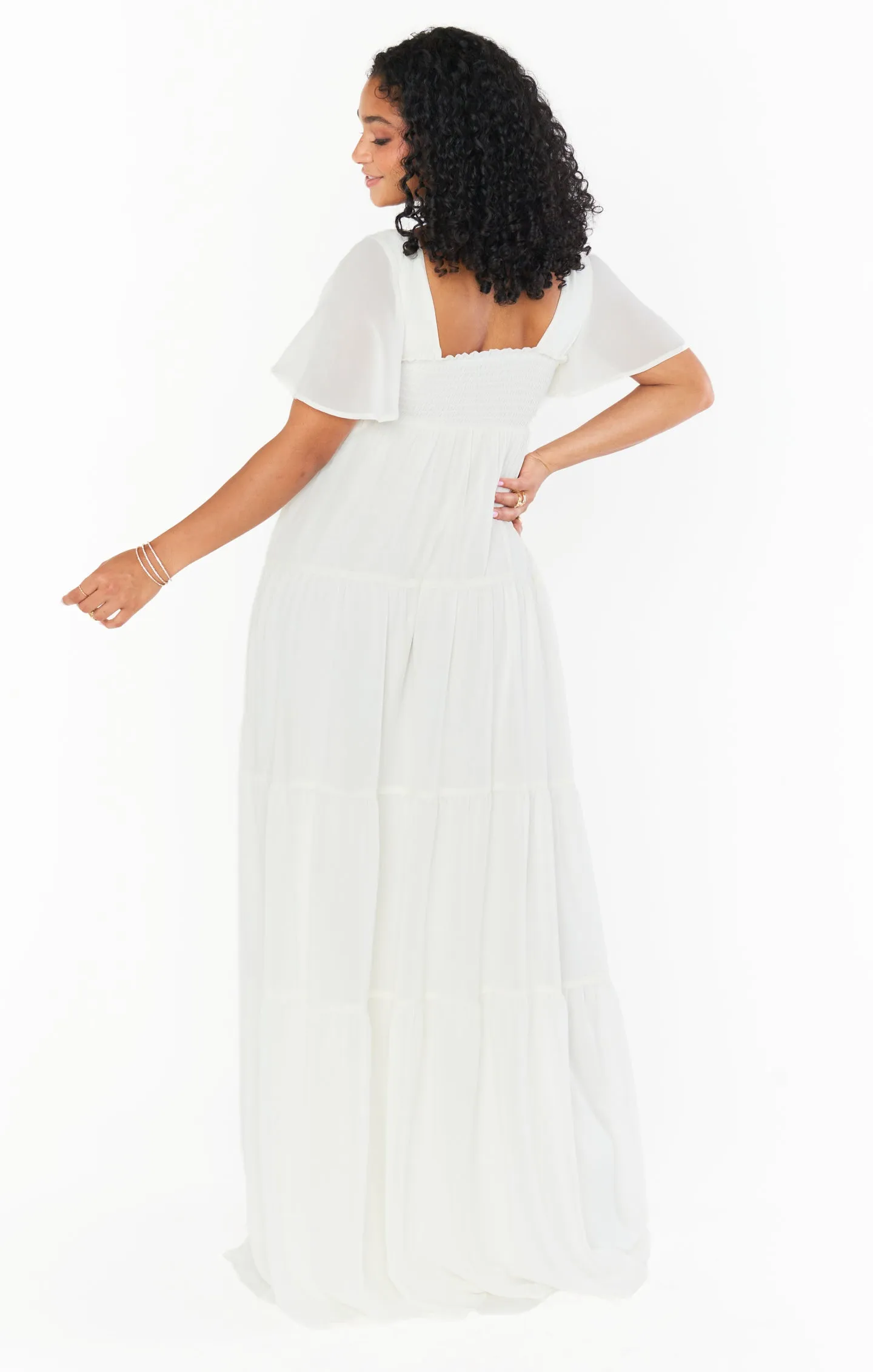 Nicole Maxi Dress ~ Wedding Cake Chiffon