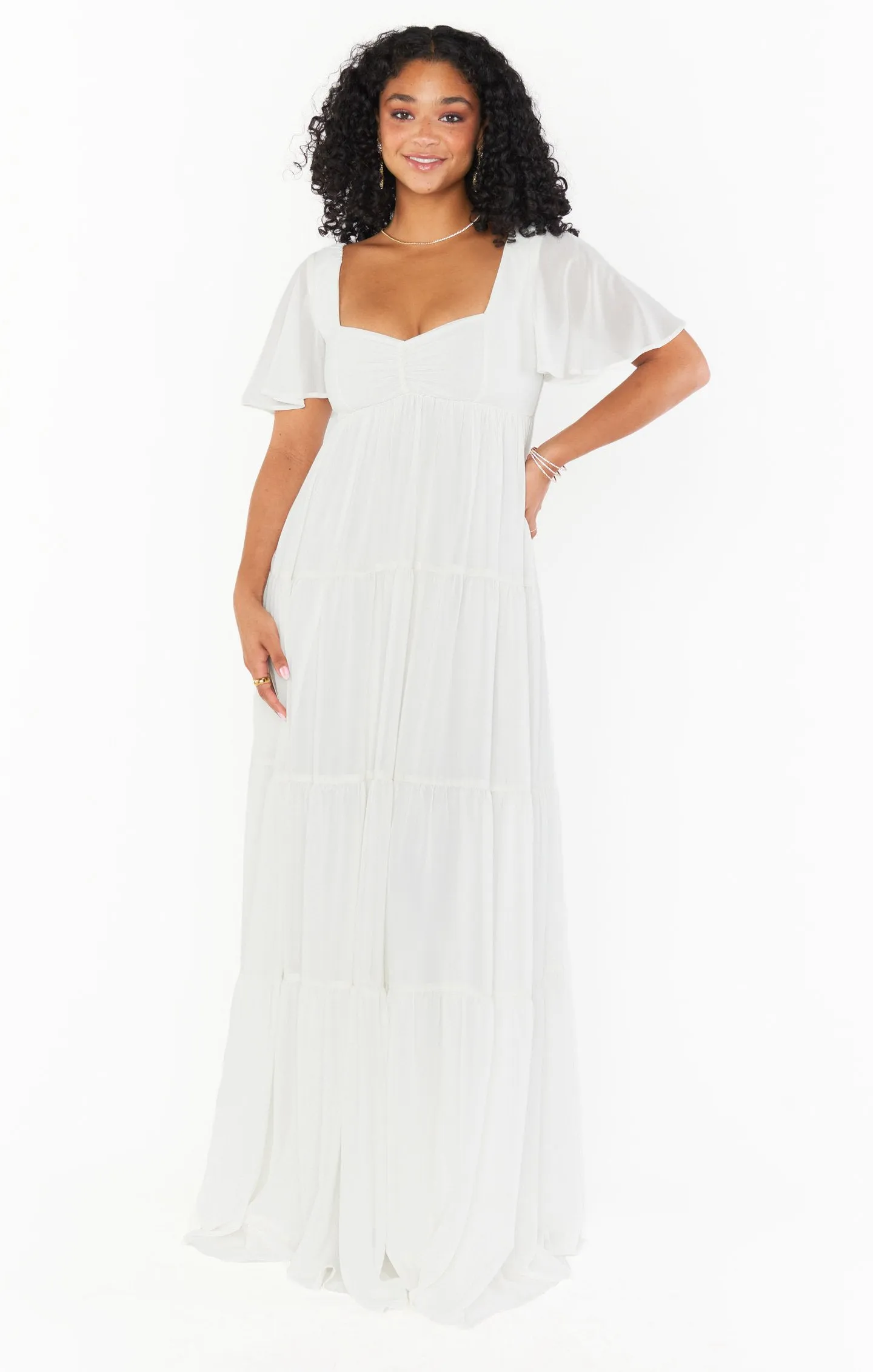 Nicole Maxi Dress ~ Wedding Cake Chiffon