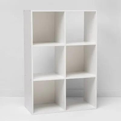 Open Box - 11" 6 Cube Organizer Shelf White - Room Essentials