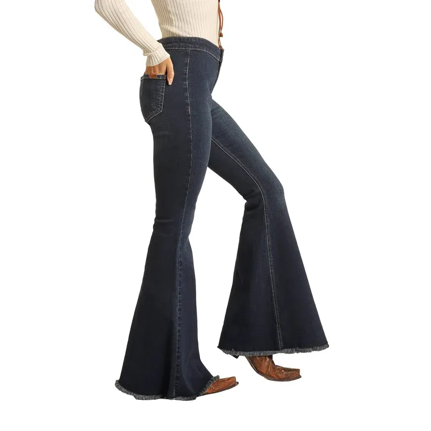 Panhandle Slim Women's Rock & Roll Dark Wash Bargain Bell Bottoms