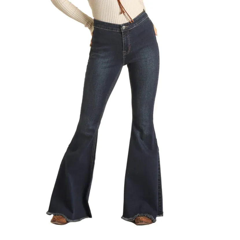 Panhandle Slim Women's Rock & Roll Dark Wash Bargain Bell Bottoms