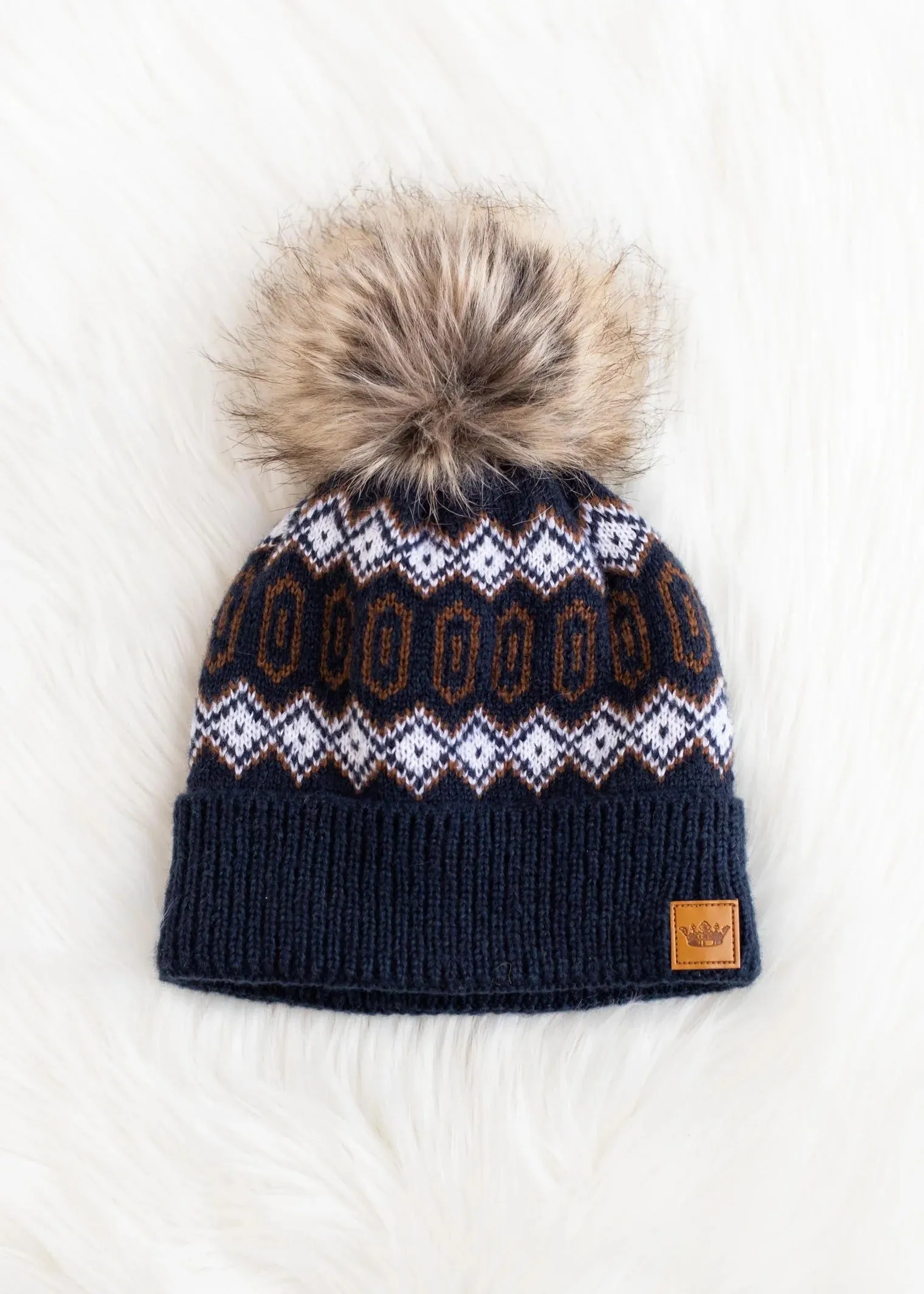 Patterned Pom Hat