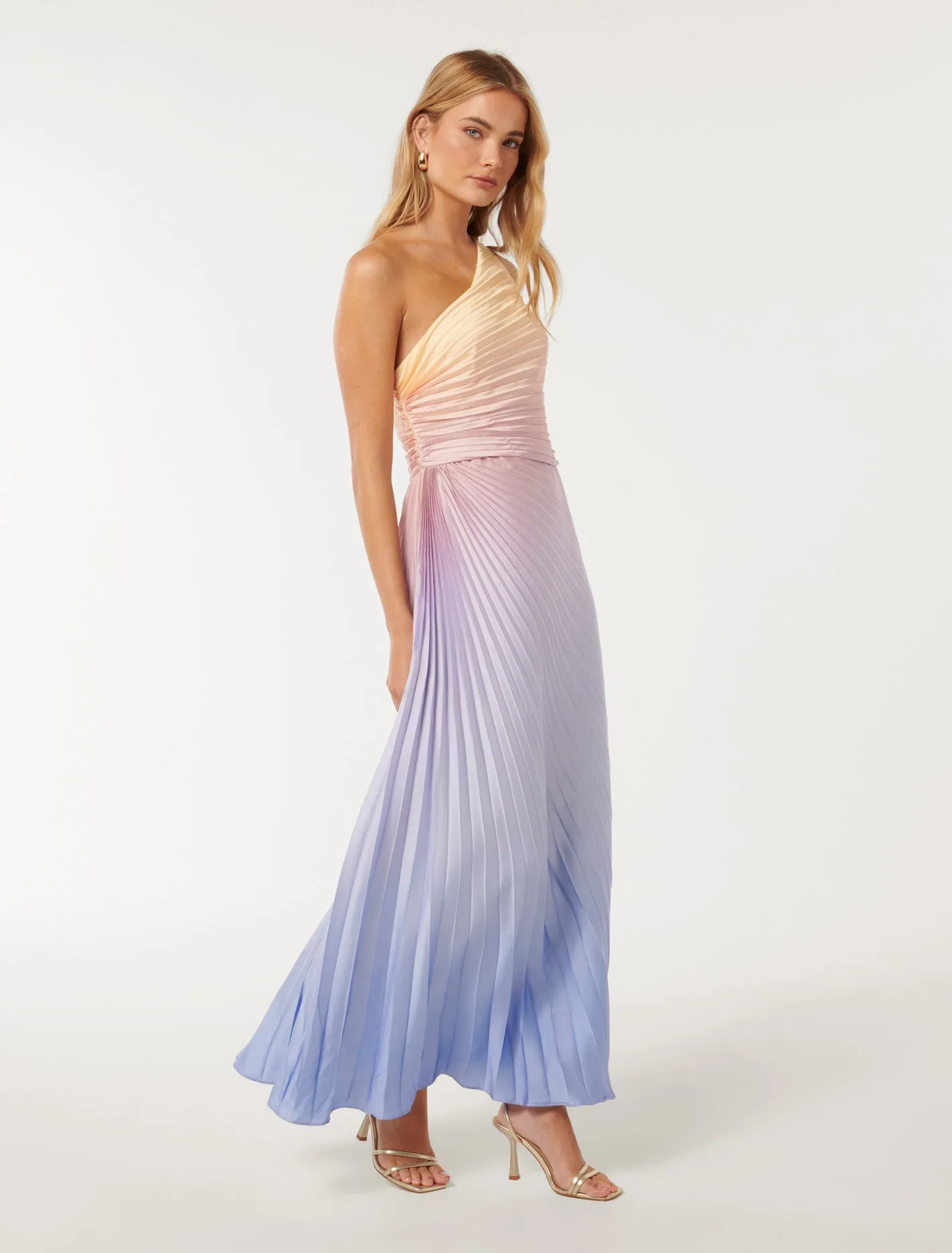 Paula Pleated One Shoulder Maxi Dress