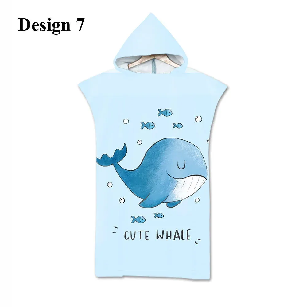 Penguin Whale Swan Cat Rabbit Adult Kid Child Hooded Towel Poncho Surf Pool Swim Changing Poncho for Beach,Gift,Drop Shipping