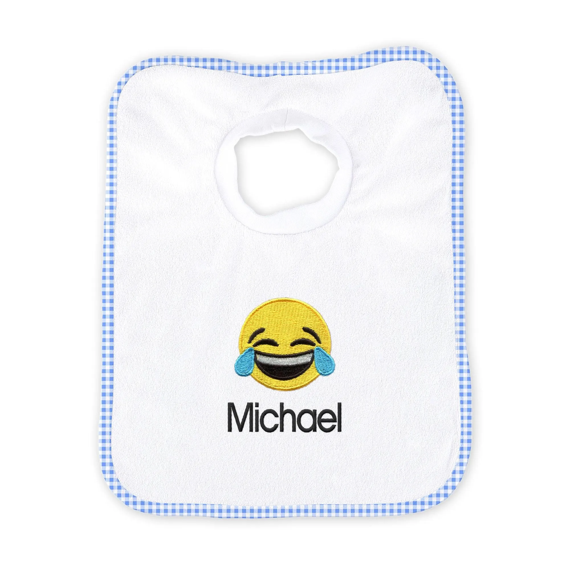 Personalized Happy Tears Emoji Bib