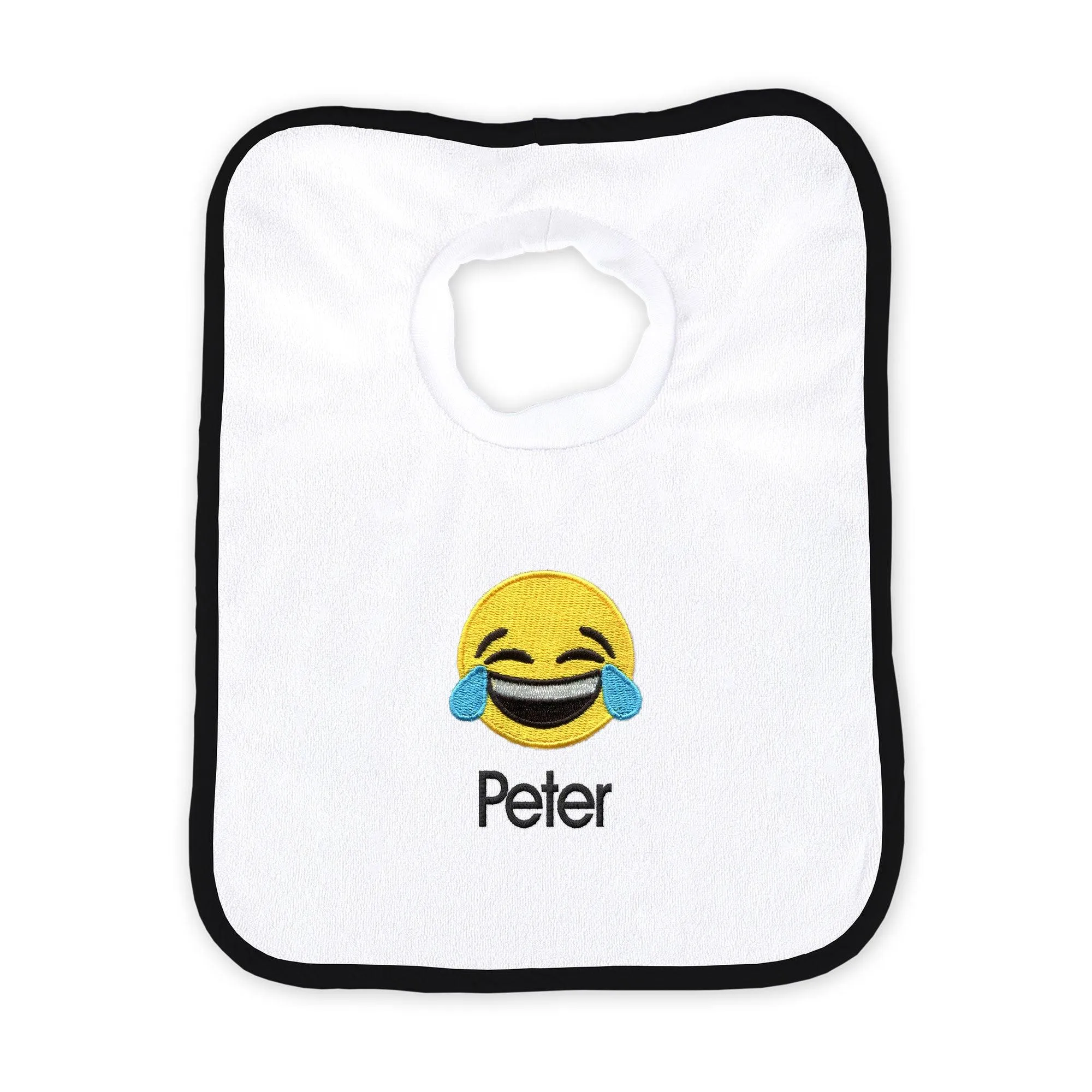 Personalized Happy Tears Emoji Bib