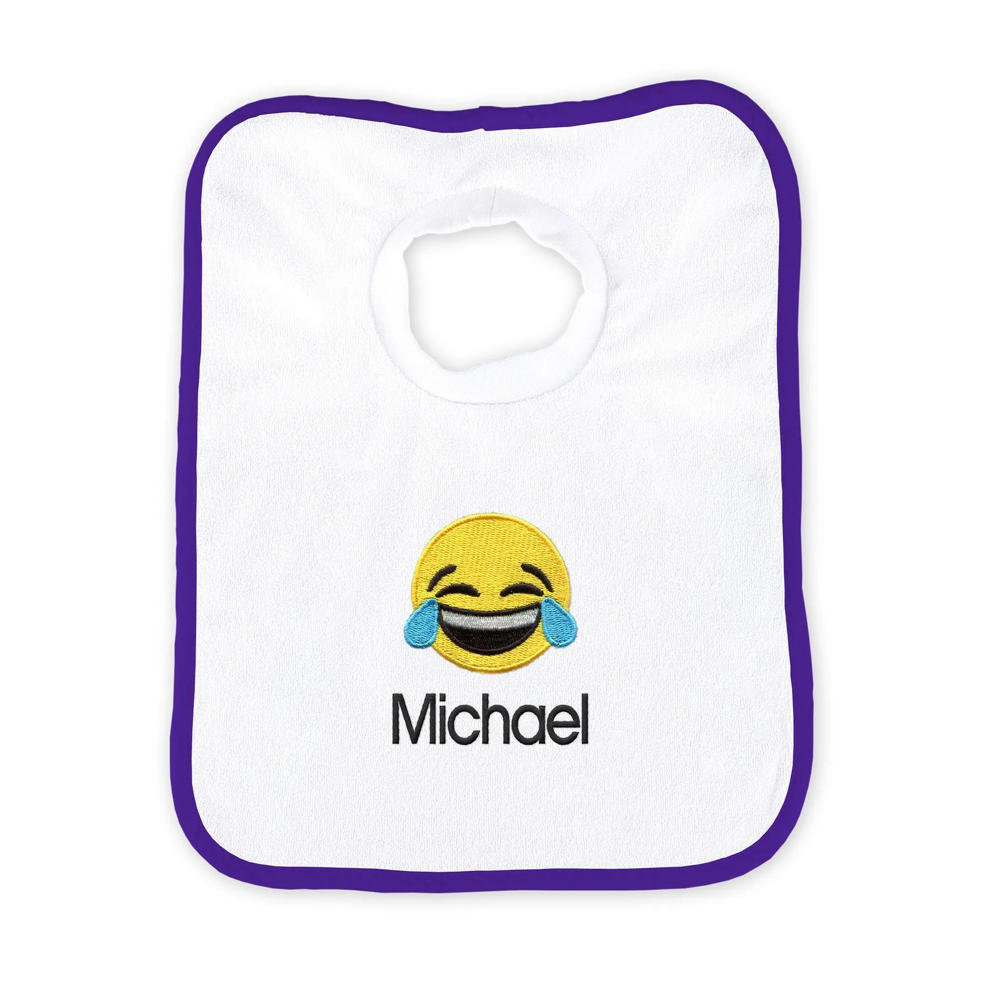 Personalized Happy Tears Emoji Bib