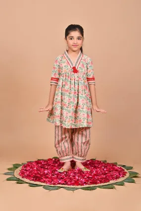 Plum Girls Kurta Set