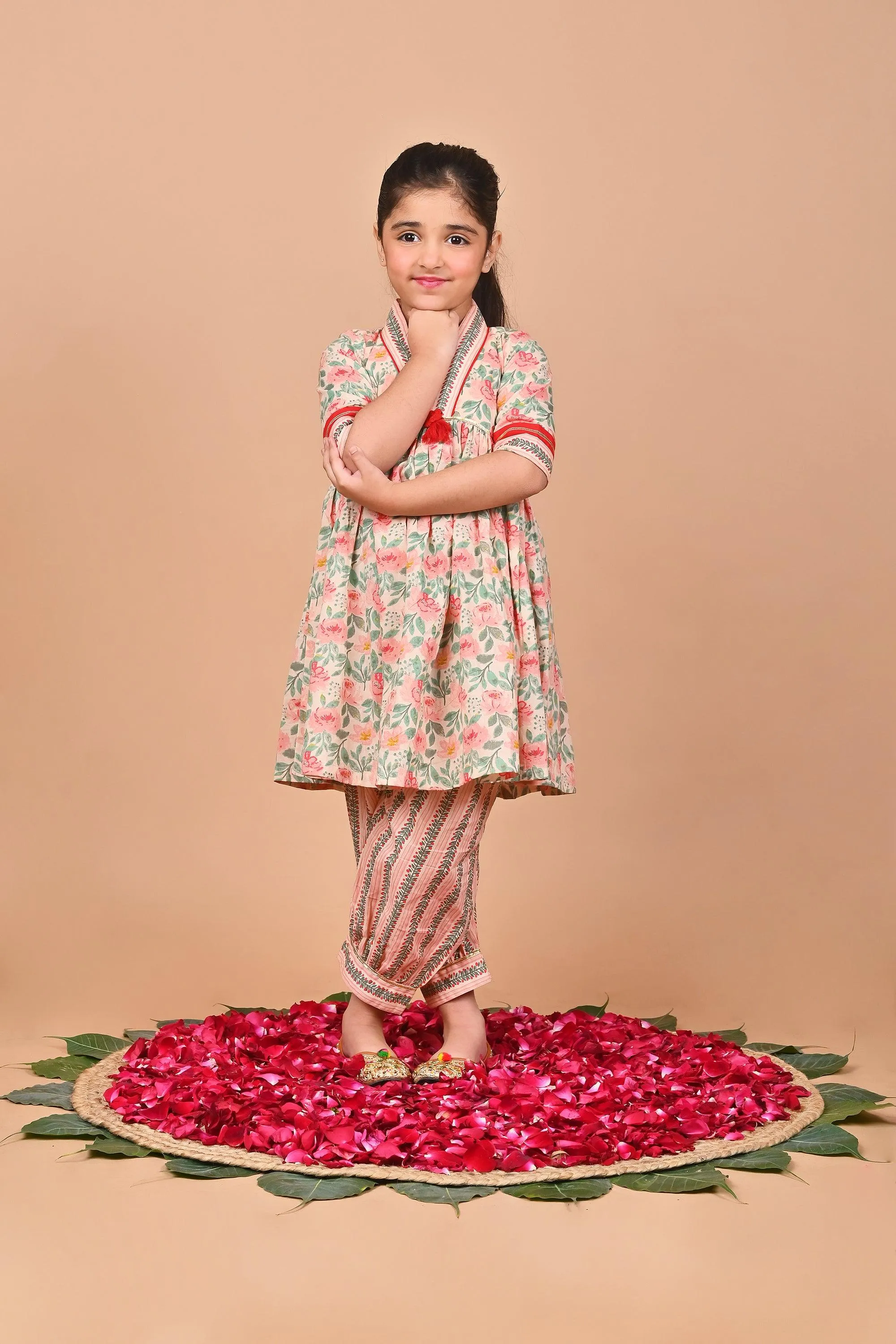 Plum Girls Kurta Set