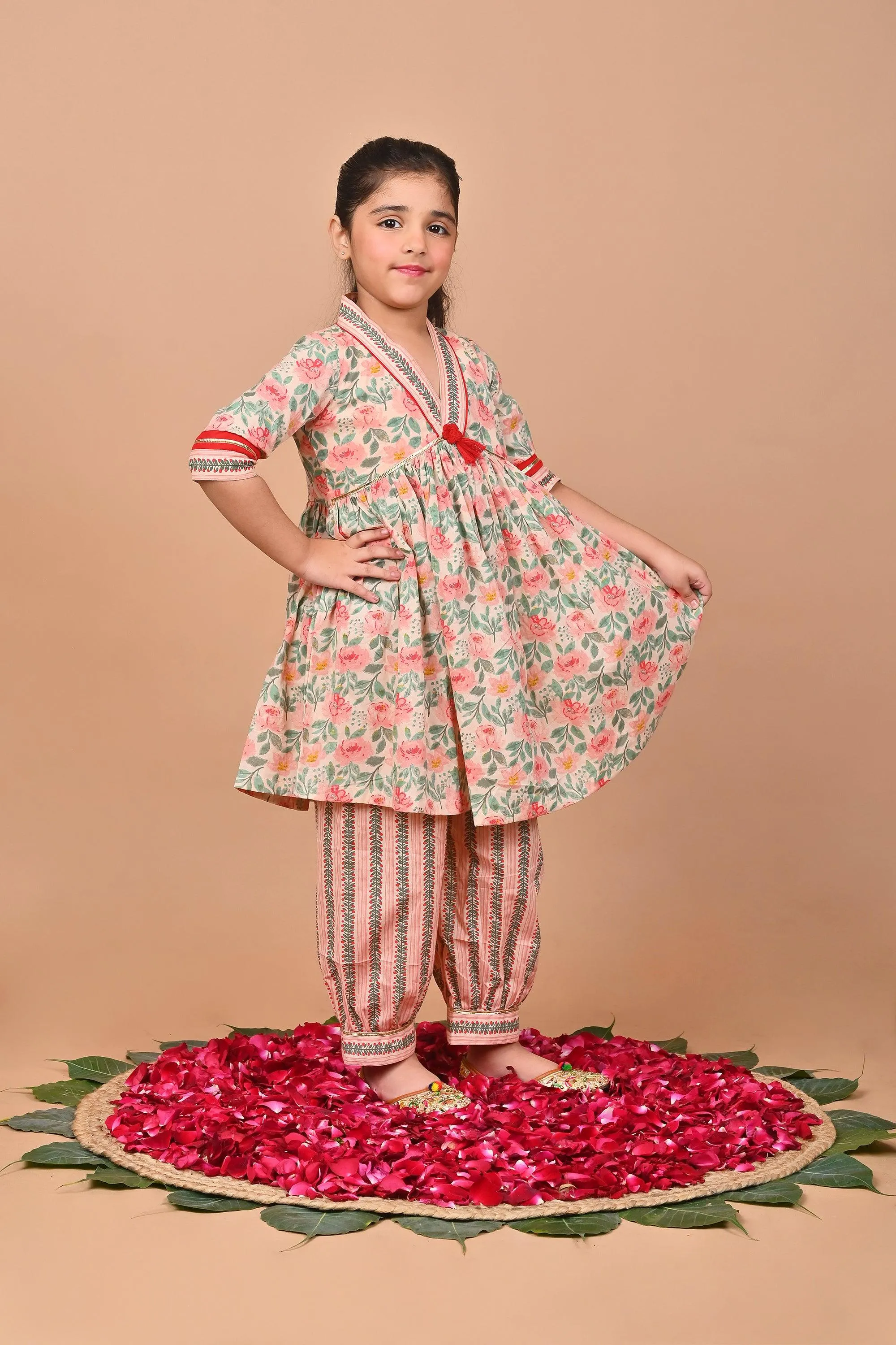 Plum Girls Kurta Set