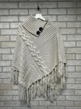 Poncho - 2 Button - Cream