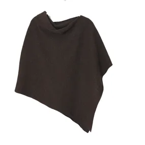 Poncho soft merino lambswool hickory brown