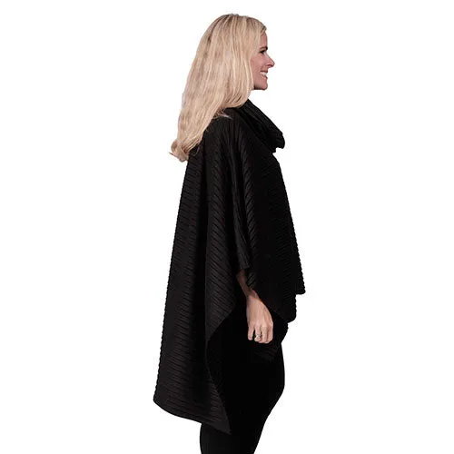 Portland Cowlneck Pleated Fleece Poncho