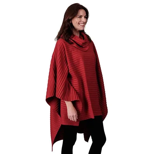 Portland Cowlneck Pleated Fleece Poncho