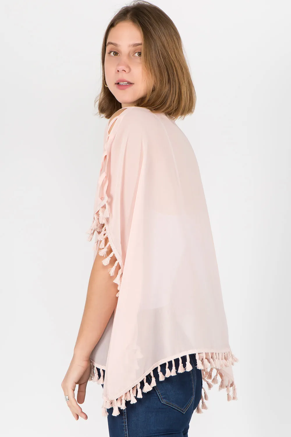 PP-1c73 solid open shoulder poncho