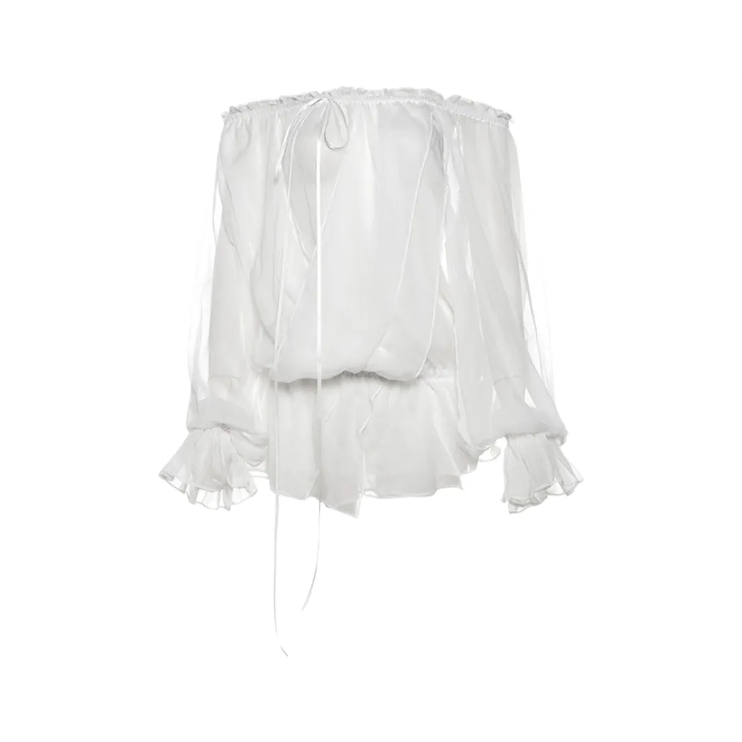 Pre Order:  See Through Long Trumpet Sleeved Top