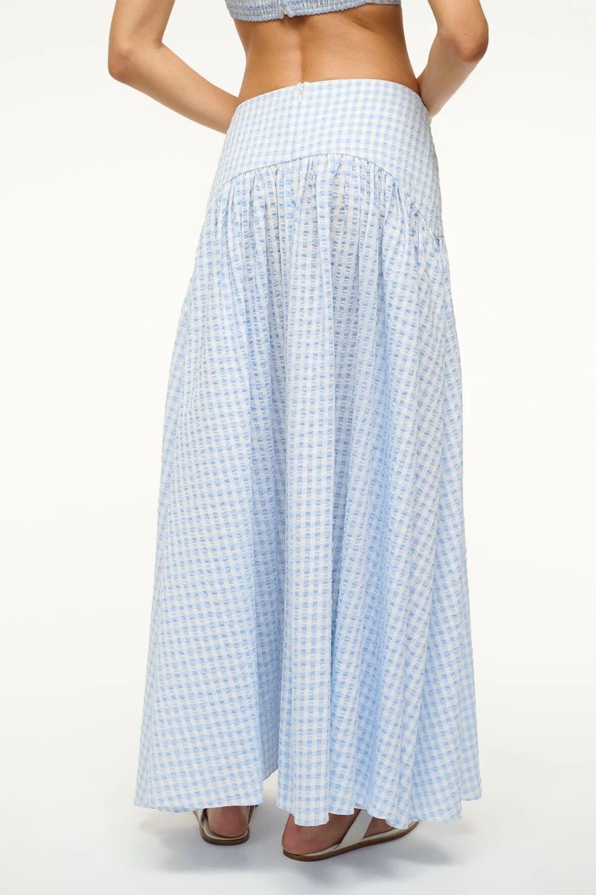 PROCIDA COVERUP SKIRT | SKY GINGHAM