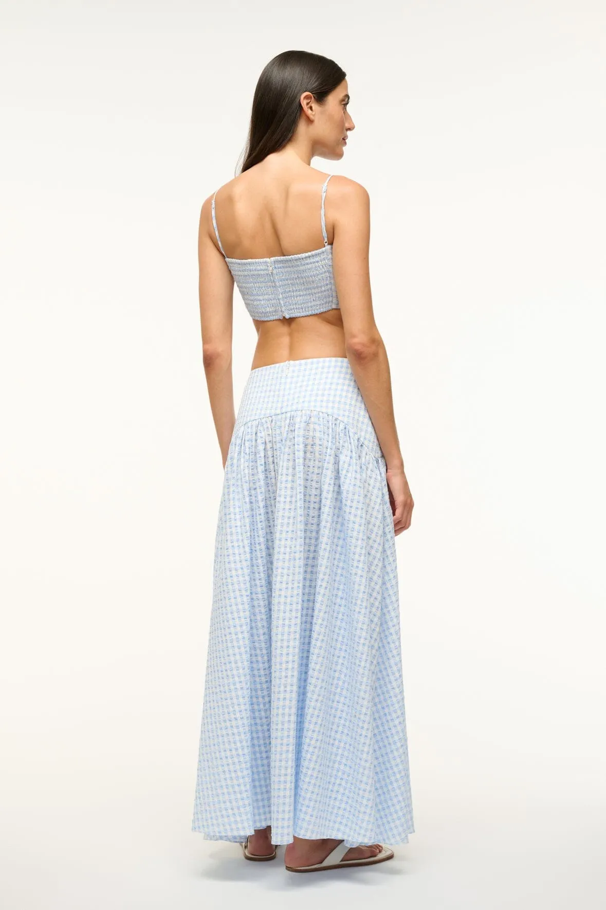 PROCIDA COVERUP SKIRT | SKY GINGHAM