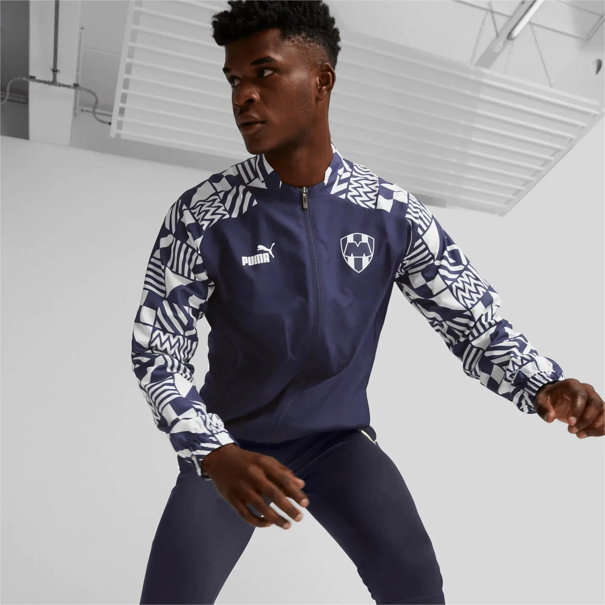 Puma 2022-23 Monterrey Pre-Match Jacket - Peacoat-White