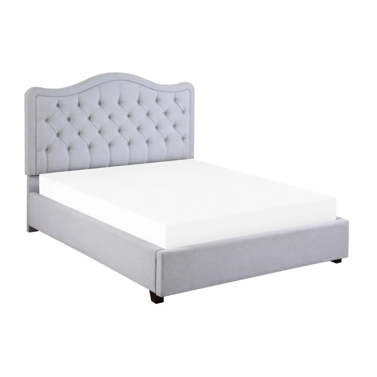 Queen Platform Bed with Storage Drawers and Button-Tufted Headboard