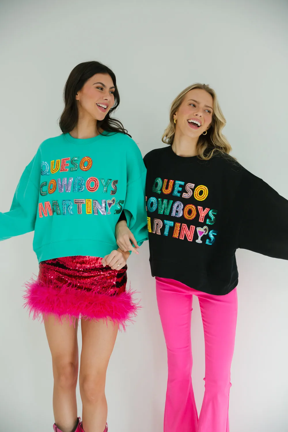 QUESO COWBOYS MARTINIS MINT PULLOVER